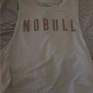 NOBULL White Tank with Dusty Pink Logo